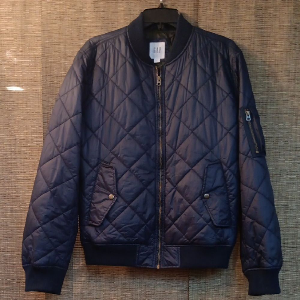 GAP Navy  Blue Quilted Bomber Jacket